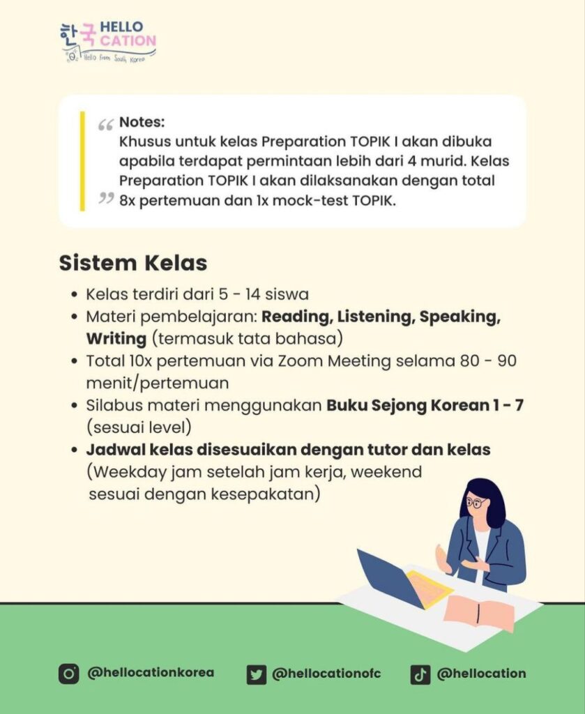 Sistem Kelas KLC - Korean Language Course