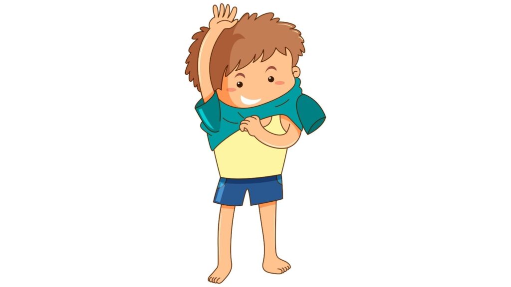 Gambar anak kecil memakai pakian (get dressed)