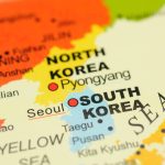 Peta Korea Selatan dan Korea Utara sebagai ilustrasi perbedaan bahasa Korea di kedua negara